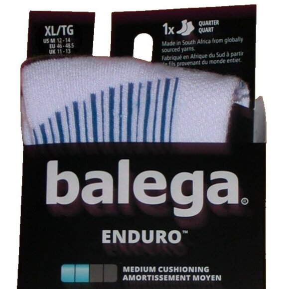 Balega Enduro Medium Cushion Quarter Socks Men's Size XL White NWT - Picture 3 of 7